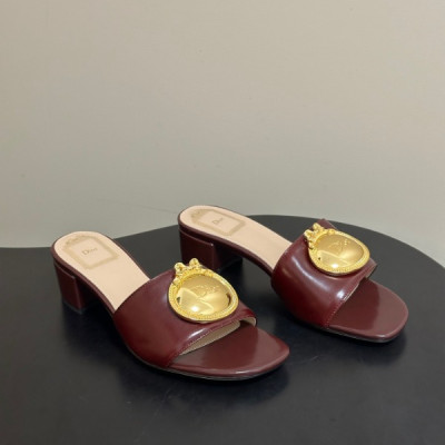 디올 메달리옹 버클 힐 슬라이드 4.5cm