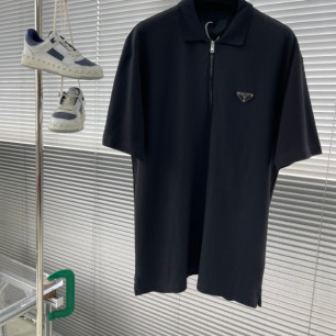 프라다 삼각 로고 반팔 폴로 셔츠