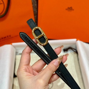 HERMES 에르메스 Maillon H 벨트 버클 리버서블 가죽 스트랩 벨트 13mm