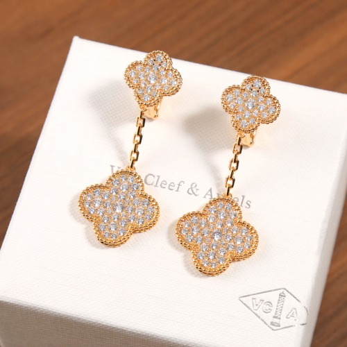 Van Cleef & Arpels 반클 3모티브 매직 알함브라 이어링 귀걸이