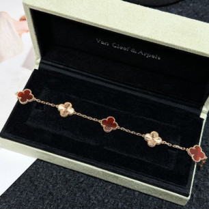Van Cleef & Arpels 반클 5모티브 빈티지 알함브라 커넬리언 기요세 팔찌 브레이슬릿