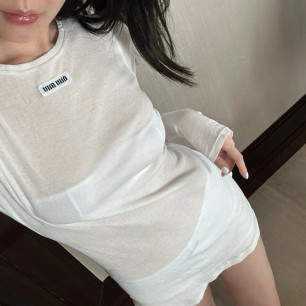미우미우 긴팔 롱 티