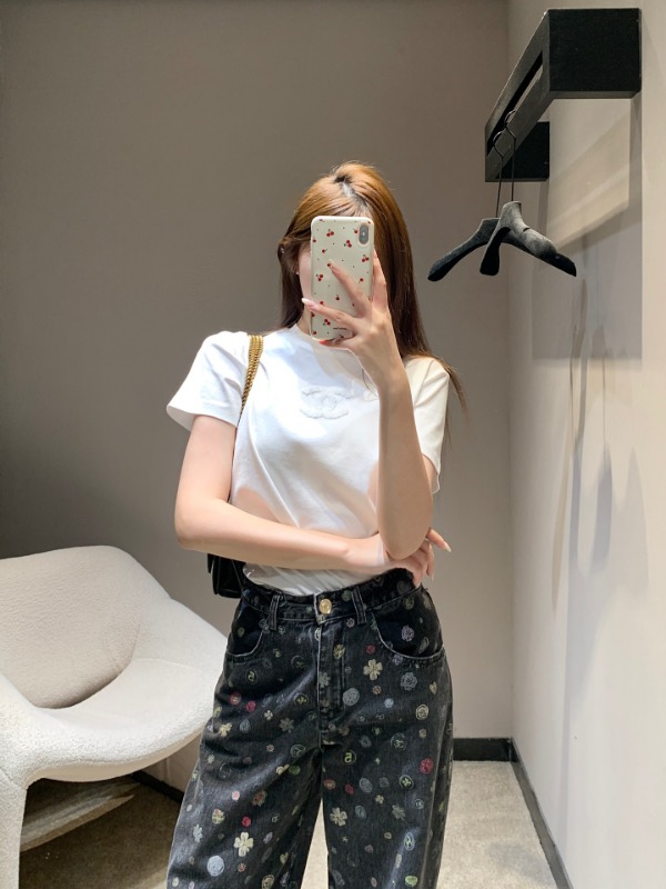 샤넬 26C 라운드 반팔 티셔츠