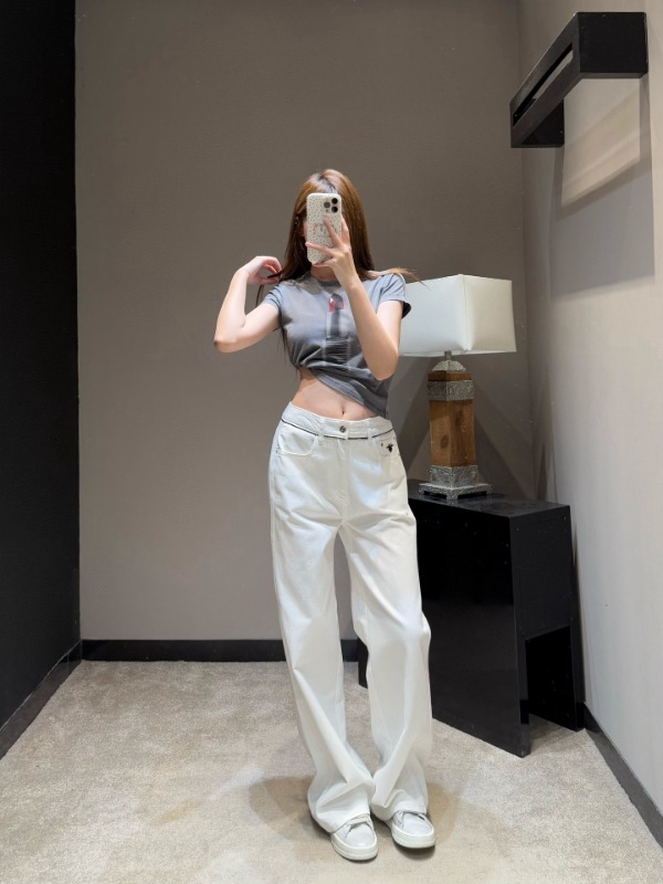 디올 26 화이트 와이드 데님 팬츠