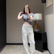 디올 26 화이트 와이드 데님 팬츠