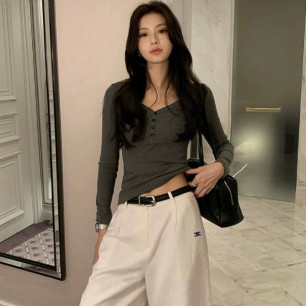셀린느 26 자수 린넨 5부 팬츠