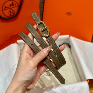 HERMES 에르메스 Maillon H 벨트 버클 리버서블 가죽 스트랩 벨트 13mm