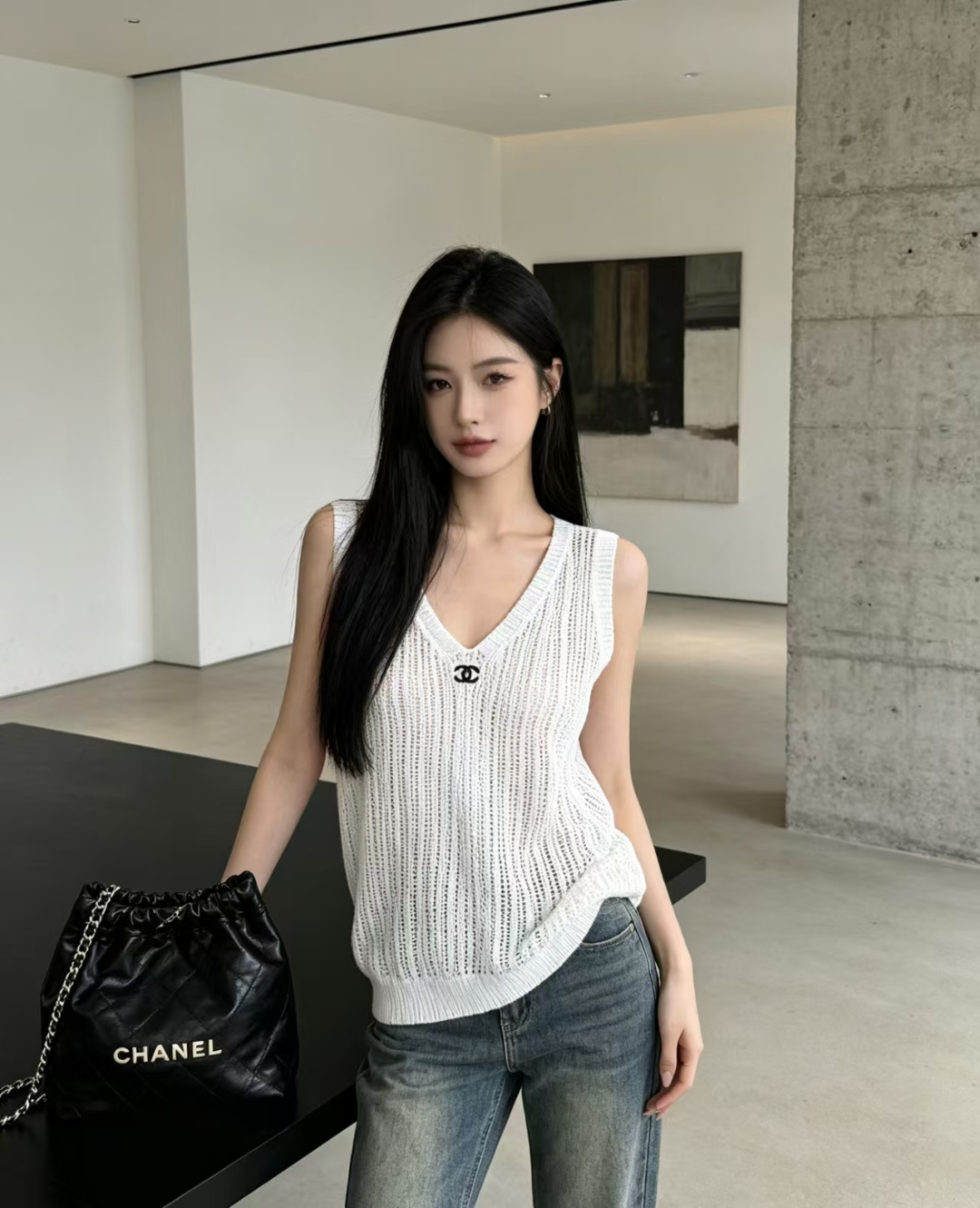 샤넬 봄여름 신상 니트 민소매