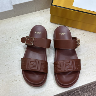 펜디 필 레더 슬라이드