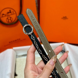 HERMES 에르메스 버클 리버서블 가죽 스트랩 벨트 13mm
