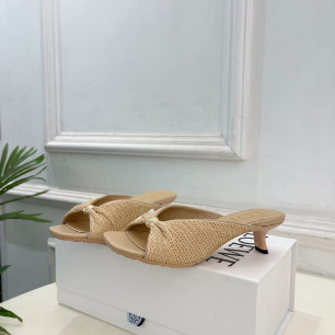 로에베 페블 라피아 셔링 뮬 4.5cm