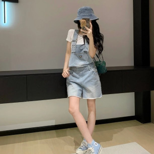 프라다 봄여름 신상 데님 멜빵