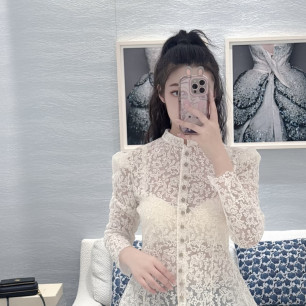 디올 26 신상 레이스 시스루 셔츠