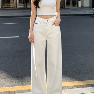 프라다 26 신상 화이트 데님 팬츠