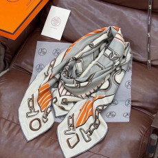 에르메스 핸드 롤 엣지 혼방 숄