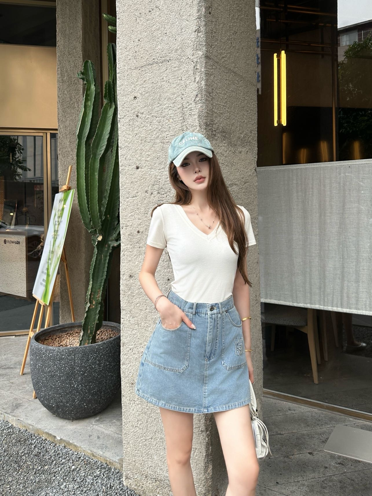 로에베 2026SS 신상 데님 스커트팬츠