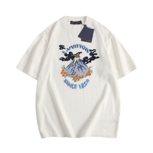 루이비통 x nigo 레터링 프린트 자수 반팔티