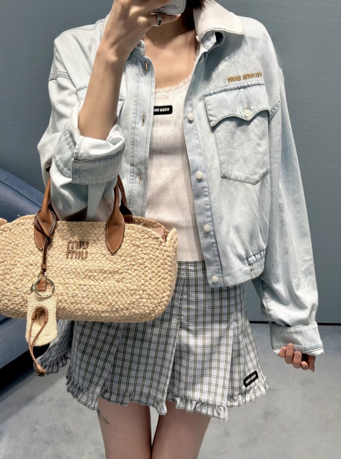 미우미우 26 신상 데님 자켓