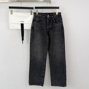 샤넬 26A 신상 더블 C 와이드 데님 팬츠