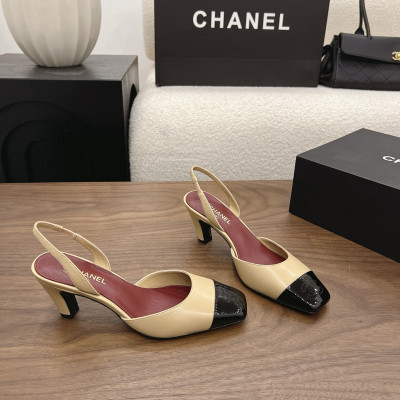 샤넬 26B 청키힐 슬링백 6.5cm