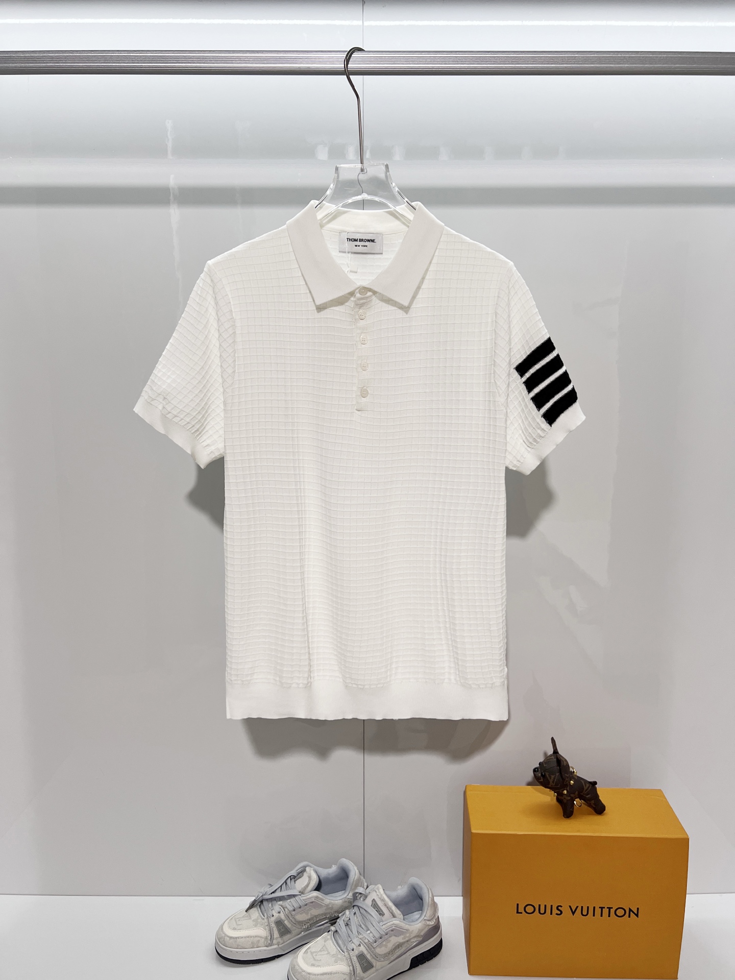 톰브라운 클래식 사선 반팔 폴로 셔츠