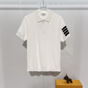 톰브라운 클래식 사선 반팔 폴로 셔츠