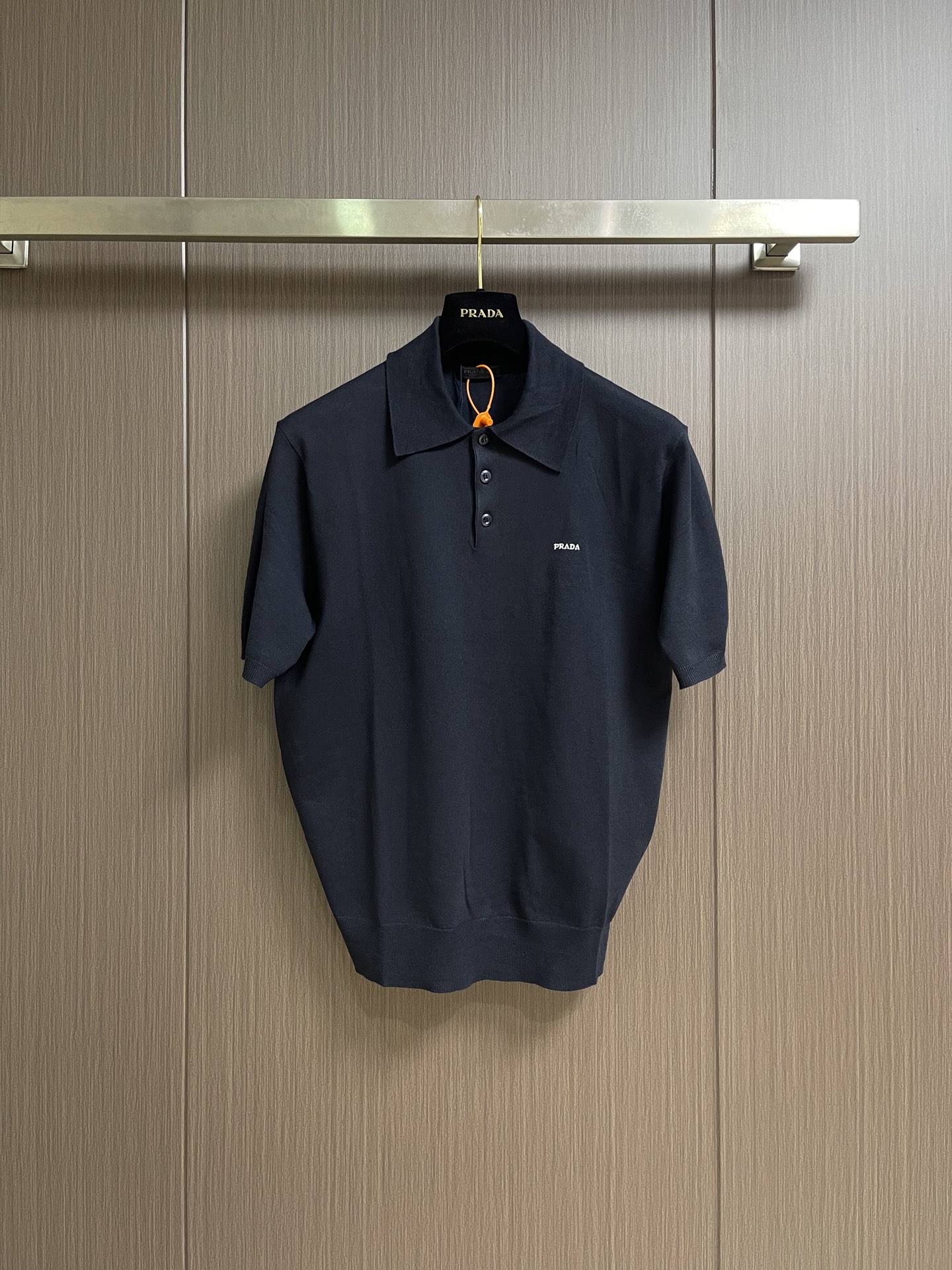 프라다 자수 로고 니트 반팔 폴로셔츠