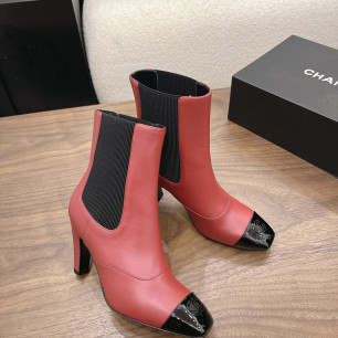 샤넬 26B 스퀘어토 힐 쇼트부츠 8.5cm