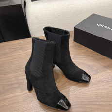 샤넬 26B 스퀘어토 힐 쇼트부츠 8.5cm