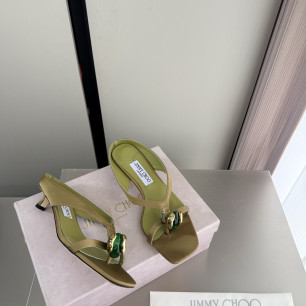 지미추 에메리 스톤 미들힐 샌들 3.5cm