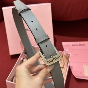 [해외최상급]미우미우 레터링 램스킨 벨트-3CM
