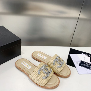 Chanel 큐빅 짜임 슬리퍼