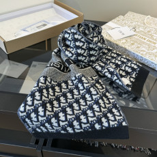 디올 니트 양면 자카드 머플러