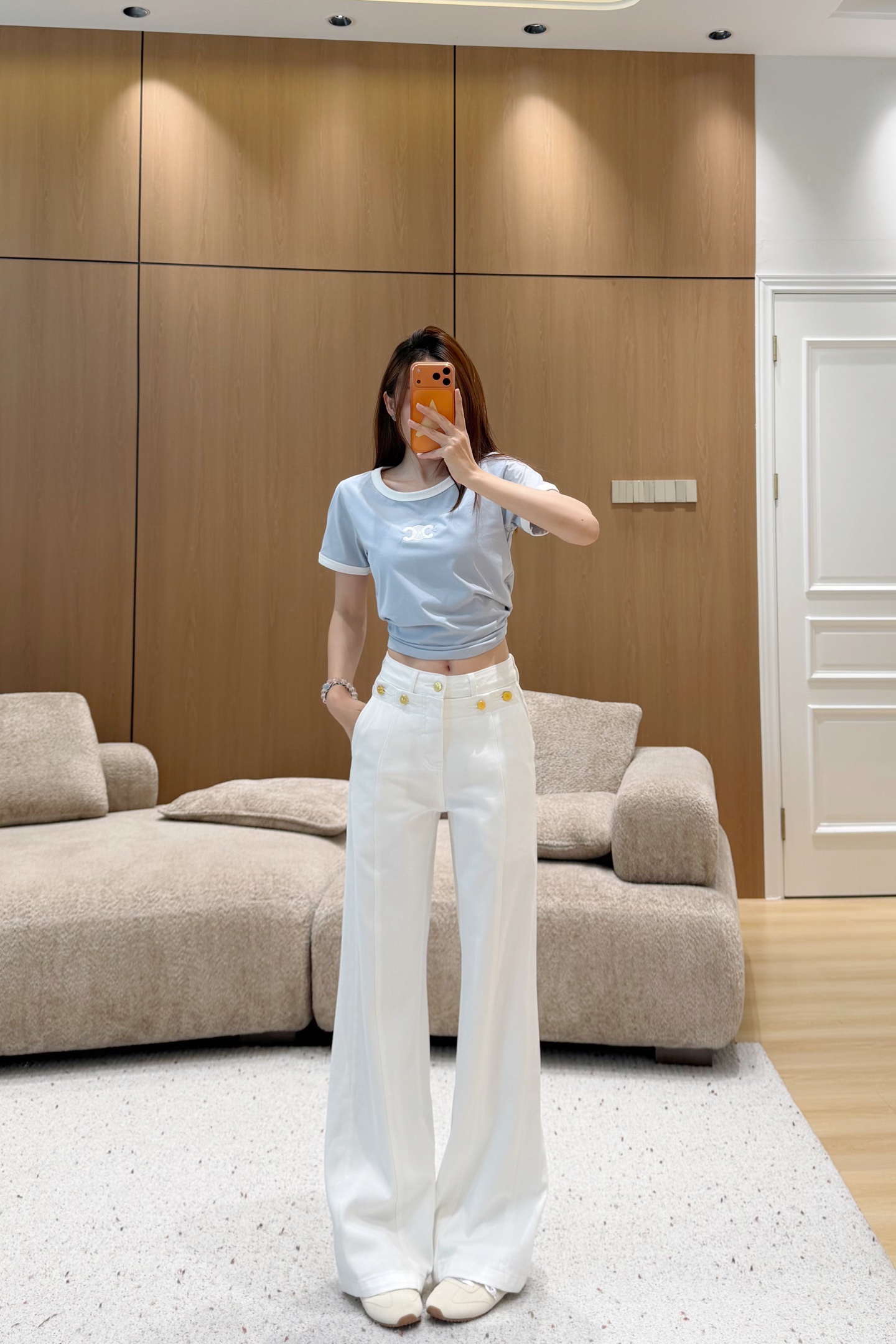 셀린느 26 신상 화이트 데님 팬츠