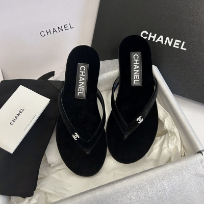 샤넬 2024 신상 벨벳 플립플랍