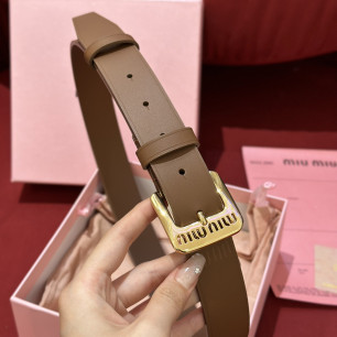 [해외최상급]미우미우 레터링 램스킨 벨트-3CM