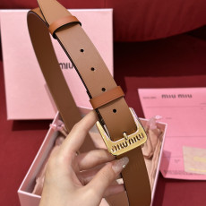 [해외최상급]미우미우 레터링 램스킨 벨트-3CM