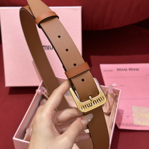 [해외최상급]미우미우 레터링 램스킨 벨트-3CM