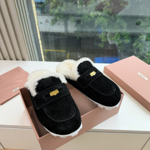 미우미우 신상 퍼 뮬