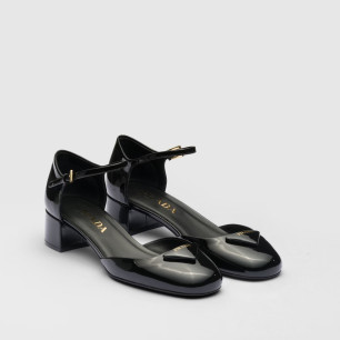 [하이앤드]Prada 오픈 사이드 페이턴트 펌프스