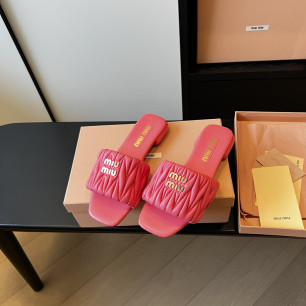 MIUMIU 24ss 마테라쎄 나파가죽 슬라이드