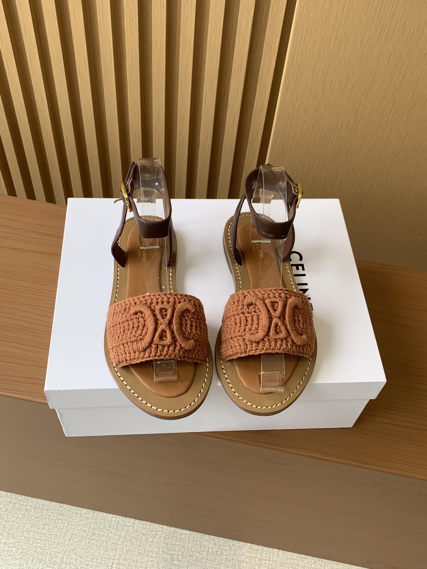 CELINE 24ss 트리오페 마크라메 림피아 샌들