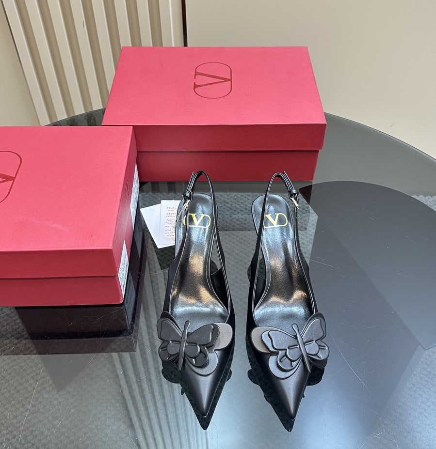 Valentino 발렌티노 24SS 파피에르 팔렌 슬링백 펌프스