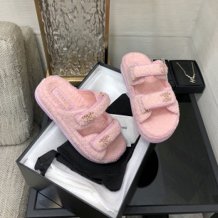 샤넬 24ss 퍼 벨크로 뮬