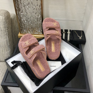 샤넬 24ss 퍼 벨크로 뮬